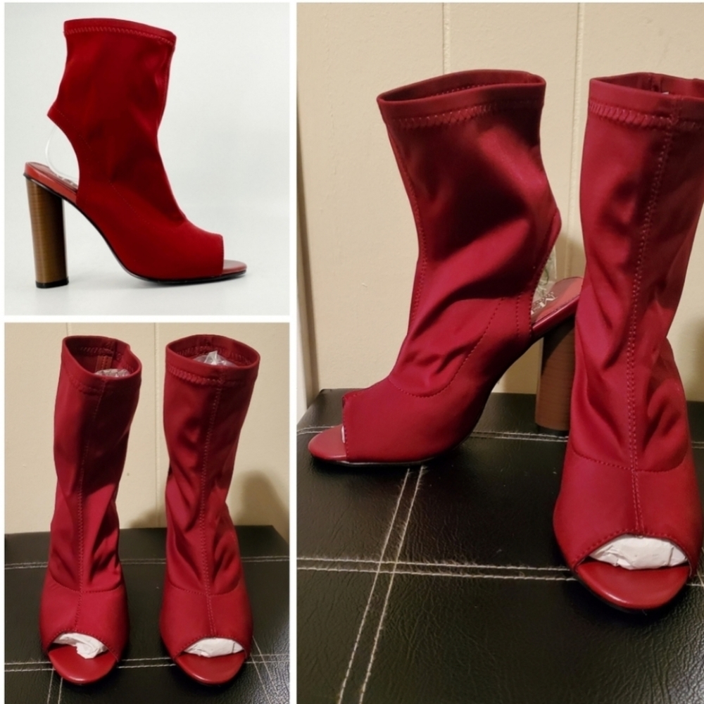 M & J Peep Toe Open Back Heel Bootie